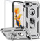 Funda para iPhone 8 Plus,iPhone 7 Plus,iPhone 6s Plus/6 Plus,funda protectora de pantalla de 360 grados,anillo de metal giratorio delgado,absorción golpes esquinas reforzadas TPU suave 5.5 Plateado