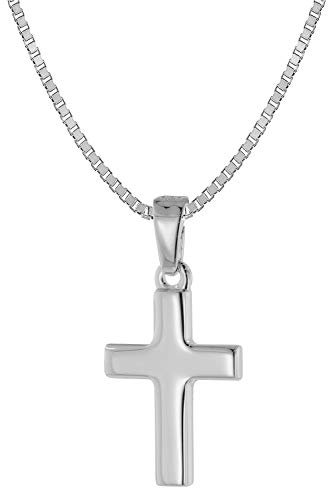 trendor Kreuz mit Halskette für Kinder 925 Silber zauberhafter Halsschmuck mit Anhänger, wunderschöne Geschenkidee für Kids 39582-40 40 cm