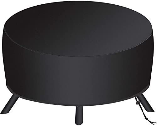 SAVITA 85x40cm Runde Feuerstelle Abdeckung für 56-86cm Feuerstelle, 210D Oxford Stoff Patio Outdoor Kamin Feuerschale Abdeckung, Wasserdicht, Staubdicht, Winddicht (Schwarz)