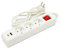 Velamp MULTIP-FR-USB3 3 2P + T et 2 Sorties USB. avec Interrupteur. Multiprise pour Le Bureau ou la Maison. Certifiée NF, Blanc