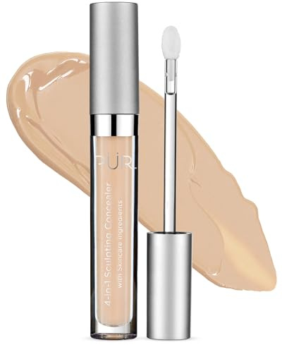 PÜR MINERALS 4-in-1 Sculpting Concealer for Women - Conceals, Brightens, Plumps & Corrects - Hydrating & Moisturizing Makeup Concealer with Medium to Full Coverage for Dark Circles - Bisque, MG2