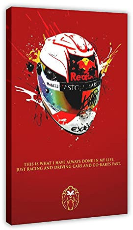 LJJJ Max Verstappen Helm Leinwand Poster Schlafzimmer Dekor Sport Landschaft Büro Zimmer Dekor Geschenkrahmen: 30 x 45 cm