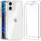 NEW'C Cover per iPhone 12, iPhone 12 Pro, ultra trasparente, in silicone TPU, morbido e 2 x vetro temperato per iPhone 12, iPhone 12 Pro, pellicola proteggi schermo