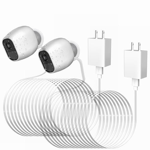 EaseBuy Netzkabel für Arlo Kameras, 2er-Pack Netzkabel und Ladegerät, Arlo Netzkabel für Arlo Pro & Arlo Pro 2 und Arlo GO, kein Aufladen erforderlich