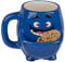 MIJOMA Mug with Biscuit Compartment - Funny Mug Made of Dolomite, 400 ml, Original Coffee Mug with Snack Compartment, Funny Gift for Biscuit & Tea Lovers (Monster Blue)