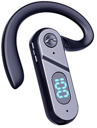 HUSHUI Bluetooth Headset Single Ear Open-Ear Wireless Bone Conduction Headphones with Digital Battery Display Voice Control