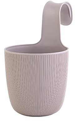 ENGELLAND 1 x Blumentopf zum Hängen, integriertes Drainagesystem, Farbe: Flieder, Ø 15 cm, Pflanztopf-Kübel, Hängetopf, widerstandsfähig, rund, wetterfest, Kunststoff