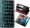 Für Huawei Mate 50 Leder Handyhülle, Luxus Kroko-Stil Echtes Leder Brieftasche Flip Phone Cover Case für Huawei Mate 50 (6,7 Zoll) mit [Kartenhalter] (Blau)