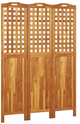 vidaXL Paravent Trennwand Raumteiler Spanische Wand Raumtrenner Sichtschutz Zusammenklappbar 3-TLG. 121,5x2x180cm Massivholz Akazie