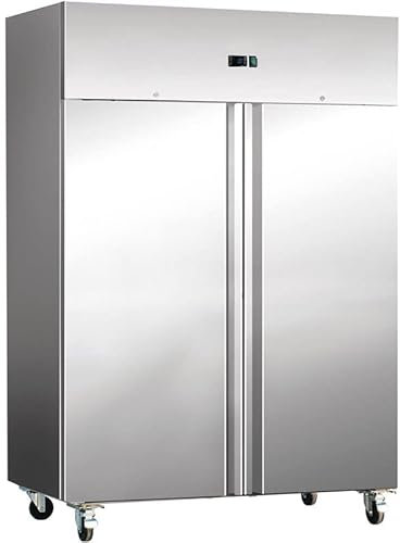 Stalwart DA-R1200S Commercial Refrigerator Upright Cabinet 1200 litres Stainless Steel Twin Door GN2/1 Fan Assisted Cooling