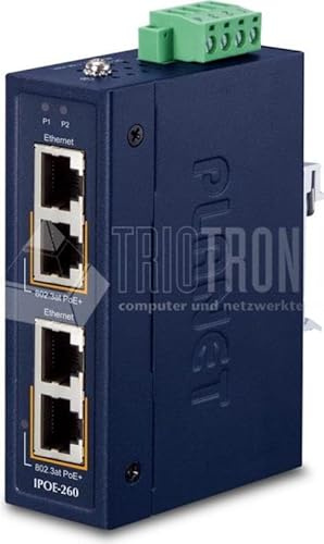 Planet Industrial 2-port 10/100/1000T 802.3at PoE+ Injector, IPOE-260 (802.3at PoE+ Injector)