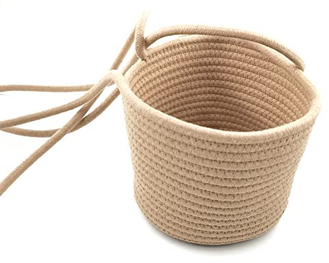 VIERSHU Interieur Exterieur Suspension Corde Tissé Panier, Pot de Fleurs Suspendre, Pot Plante Macramé Suspendu Jardinière Suspension Suspendue Salon Balcon Maison Décoration Jute