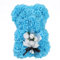 Orso di rose, perfetto per l'anniversario, orsacchiotto rosa, mamme – confezione regalo trasparente inclusa! 10 pollici – oltre 200 + fiori (blu, 10 cm)