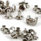 200 Stück Hohlnieten 6mm Stiftlänge, silber, Doppelholnieten, Nieten mit Doppelkappe Ober- Unterteil mit geschlossener Kappe, DIY Leder Gürtel Nieten, Gürtelnieten Taschennieten Ledernieten