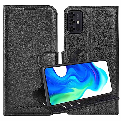 Cadorabo Hülle kompatibel mit Motorola Moto G10 / G30 in Phantom SCHWARZ - Schutzhülle mit Magnetverschluss, Standfunktion und Kartenfach