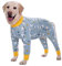 BT Bear Elastischer Haustier-Einteiler für große Hunde, schützt Gelenke, Anti-Haare, Lecken, Wundschutz, Haustier-Pyjama, Hunde-Overall für mittelgroße und große Hunde (5XL, Graublau)
