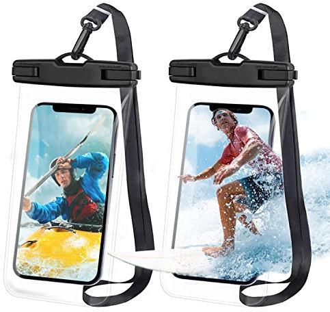 Laizego Waterproof Phone Pouch, 2 Pack Universal IPX8 Waterproof Phone Case for Swimming, Underwater Phone Dry Bag for iPhone 16 15 14 13 12 Pro Max Plus XS, Samsung S25 S24 S23 up to 7 white