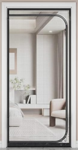 Fliegengitter balkon mit Reißverschluss Insektenschutz fliegengittertür Flure Türen-D-28x79in/70x200cm(Width*Height)