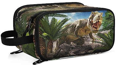 Kulturbeutel Dinosaurier Große Kosmetiktasche Kulturtasche Waschtasche Make Up Tasche Waschbeutel Schminktasche für Damen Mädchen