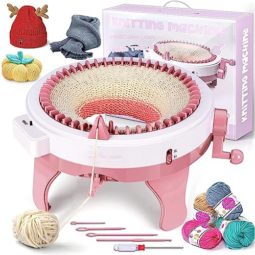 Strickmaschinen, Kinder-Strickmaschine, 40 Nadeln, Webstuhl mit Reihenzähler, intelligentes Weben, rundes Brett, drehbares Doppelstrick-Set für Erwachsene und Kinder, 40 Nadel-Strickmaschine (ohne