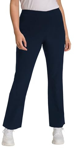 Ulla Popken Damen große Größen Übergrößen Plus Size Thermo-Bengalinhose, Slim Fit, warm, Elastikbund Marine 56 826001130-56