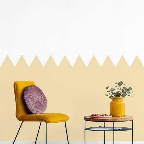 Muralo - Wandtatto für Kinderzimmer für Mädchen und Jugend - Wandsticker, Wandaufkleber Zickzack Tapete für Kindergärten, Schulaula, Schule, Boho Stil - Br.120cm x Hö.120cm - Gelb