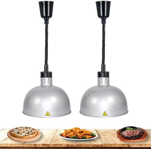 Lampada Scaldavivande, Lampada Scaldavivande A Scomparsa Per Ristorante, Lampada Scaldavivande Per Caffetteria, Lampada Scaldavivande A Infrarossi (Color : Silver)