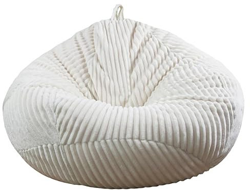 Bestenrose Sitzsack-Sesselbezug Sitzsack Stühle Couch Sofabezug Sitzsack Sofabezug Lounger Sofa Ohne Füllung für Kissen Plüschtiere Decken(Ivory, 80x90cm)