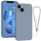 Andwing For iPhone 13 Case, Silicone Case Soft Ultra For iPhone 13 Phone Case Slim Protective Shockproof Cover Scratch-Resistant Microfiber Lining, 6.1 Grey