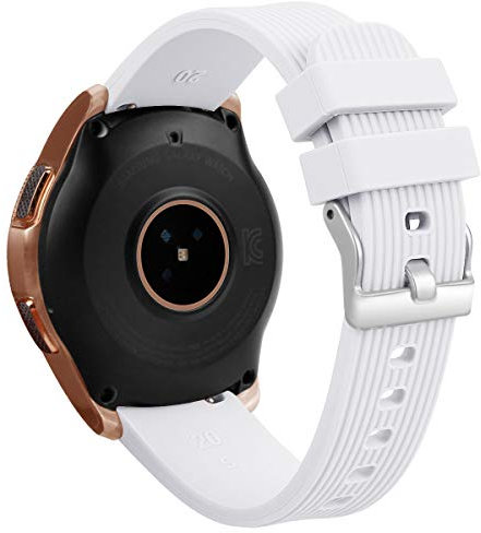 Cinturino Compatibile con Samsung Galaxy Watch 3 41mm/Galaxy Watch 4 40mm 44mm, 20mm Silicone Cinturino per Huawei GT 42mm/GT2 42mm/GT2e 42mm (Bianco)