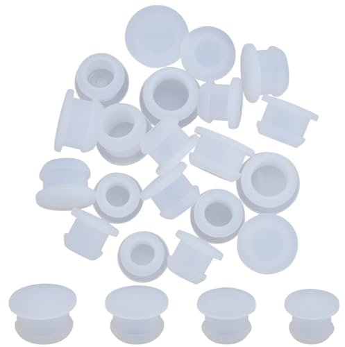 GORGECRAFT 24Pcs 4 Sizes Silicone Stoppers for Salt and Pepper Shakers Reusable Salt and Pepper Plug Stoppers Corks Round Replacement Bottle Endfor Home Kitchen Bottles