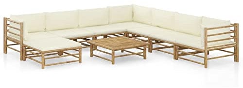 Festnight Garten Loungemöbel Set Terrasse Gartenmöbel Set Groß Gartenlounge Bambus Lounge Sofa Outdoor Couch Set Sitzgruppe Terassenmöbel XXL Sitzgarnitur Gartengarnitur