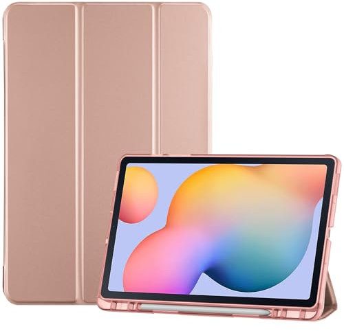 ProCase Custodia Cover per Samsung Galaxy Tab S6 Lite 10,4 pollici 2022/2020 (SM-P613/P619/P615) Ultra Sottile Smart Cover per Tab S6 Lite con Portapenna -Oro rosa