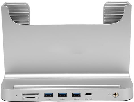 Jectse Supporto Verticale per PC, Docking Station Semplice e Moderna, Salvaspazio, Facile Montaggio, Supporto Mini PC 8 in 1 per la Famiglia (SILVER)