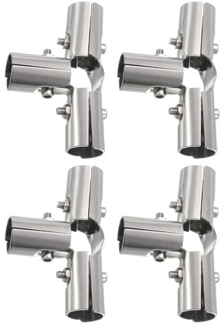 QUARKZMAN 4 Via Strutturale Tubatura Connettore 4pz Catena Collegamento Recinzione Morsetto Acciaio Inox Angolo Montaggio Bordi Morsetto Adatta OD 1(25mm)