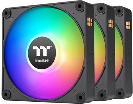 Thermaltake CT140 EX ARGB Sync PC Cooling Fan (3-Fan Pack), Magnetic Connection, 5V Motherboard Sync, 16.8 Million Colors 9 Addressable LEDs, 140 mm Case/Radiator Fan, CL-F182-PL14SW-A