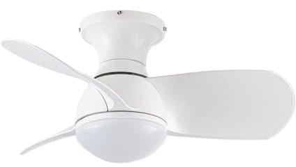 wonderlamp Ventilador de techo pequeño ø64cm silencioso LED Mancado Blanco CCT 3000-4000-6000K, Intensidad Regulable 20W