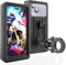 Porta cellulare moto bici impermeabile Custodia con finestra posteriore e attacco al manubrio infrangibile Compatibile con smartphone fino a 7,5 Sicurezza e protezione complete