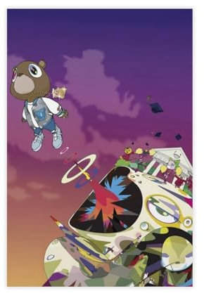 bacrhjlb Kanye West Afstuderen Albumcover-Poster, Leinwand, Poster, Schlafzimmer, Dekoration, Landschaft, Büro, Raumdekoration, Geschenk, 30 x 45 cm