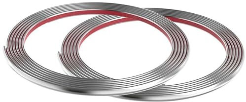 10M(5M*2 Rolls) Silver Flexible Moulding Trim,Self-Adhesive Decorative Edging Strip for Tile, Wall, Mirror, Ceiling, Floor, Panel, Cabinet,Peel and Stick PVC Mirrior Frame Trim,8MM