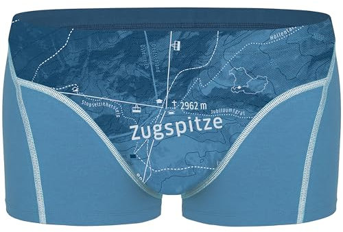 EIN SCHÖNER FLECK ERDE. Herren Boxershorts - Shorts, Print, Bio-Baumwolle Zugspitze (Himmelblau) L