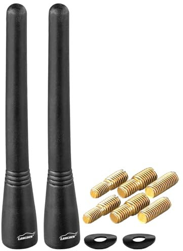 PEARL Autoantenne kurz: 2er-Set Universal-Kurzstab-Antennen 16V für besten Empfang (Empfangsstarke Autoantenne, Auto-Antenne, Autoradio)