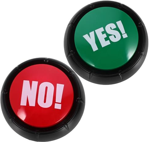 KOMBIUDA 6 Pcs Sound Button Fake No Button with for Accessories Recordable Answer Buzzer Convex Game Buzzer Tin Games Talking Button Record Digital Responder Programmable Bulshit Plastic