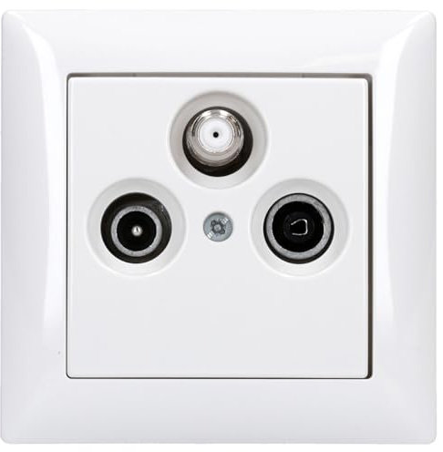 Busch-Jaeger Balance SI Set: 1x DB53D Antennensteckdose + 1743-03-914 Abdeckung + 1721-914 1-fach Rahmen Alpinweiß