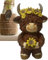 Highlands Kuh Statue Highlands Kuh Skulptur Outdoor Rinder Statue aus Harz mit Blume Sammlerfigur für Zuhause Badezimmer Außenbereich Bauernhof