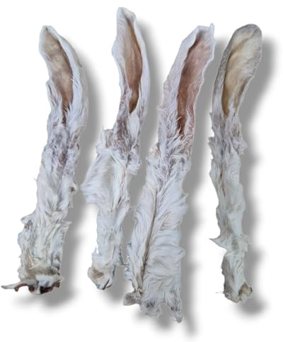 2 kg Kaninchenohren mit Fell getrockneter Hundesnack, Kausnack, Hundefutter natürlicher und leicht verdaulicher Snack für Hunde, ideal zur Zahnpflege und Belohnung, ca. 200 STK