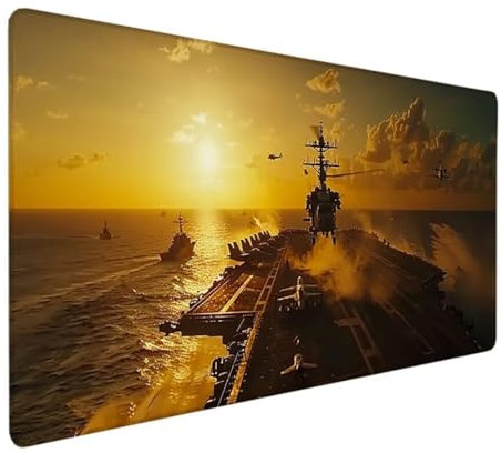 Grand tapis de souris de jeu XXL avec caoutchouc imperméable et antidérapant pour PC MacBook étude ordinateur portable ordinateur de jeu maison topographique 600x300 coucher de soleil hélicoptère 8F