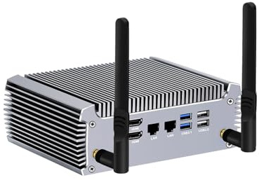 PcZinophyte Lüfterloser Mini-PC FU02 mit Ryzen 7 7730U, 5825U, R5 5625U und 4500U, Gaming-Computer, Dual-LAN-Firewall, 2X HDMI 2.0, NVMe, DDR4, WiFi 6