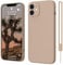 iPhone 12 Hülle Silikon Case, ElestBela Hanyhülle iPhone 12 Ultra Dünn Slim mit Microfiber, Kratzfeste Rundumschutz Case Schutzhülle Hülle für iPhone 12 6.1'' Titan Sand