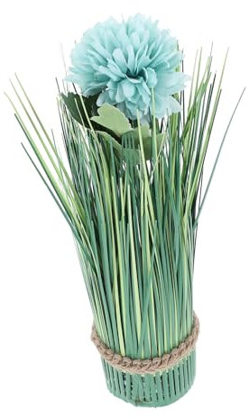 Amosfun Realistischer Künstlicher Blumenkasten Kunstgraspflanze Für Foto-Requisiten Im Freien